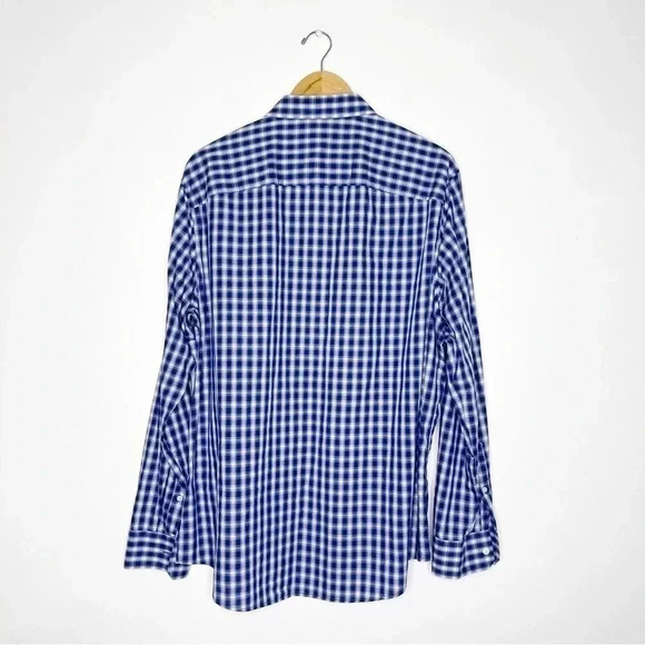Michael Kors Men's Long Sleeve Blue Plaid Button Up Shirt Size XL - Picture 11 of 11